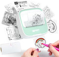 iDPRT Portable Sticker Maker Machine with 1 Roll Sticker Paper, Mini Printer Efficiently and Quickly, Thermal Printer for Study Notes, Pictures, DIY, Label, Free App with Multiple Templates, Green