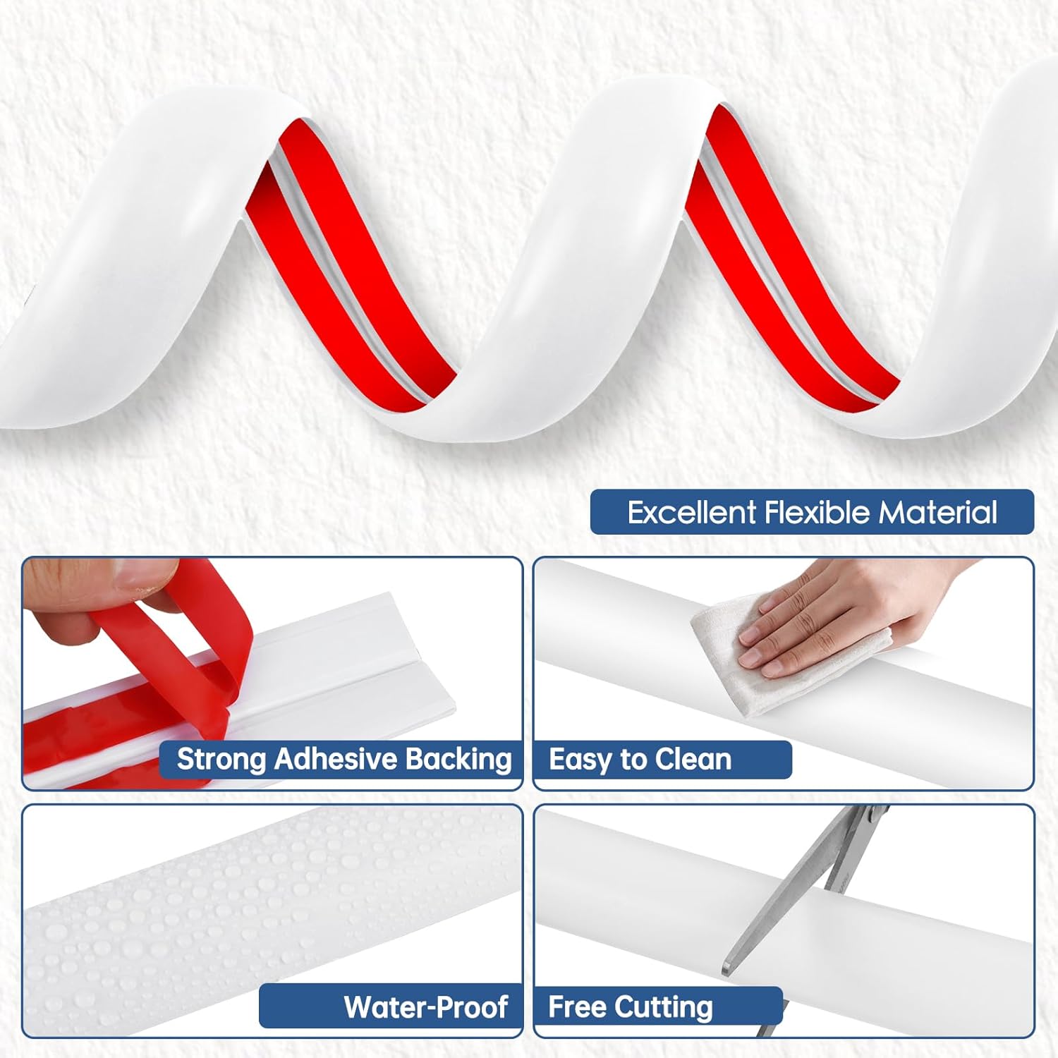 Floor Cord Cover for Wires on Floor Self Adhesive Cord Hider Floor Cable Management Wire Covers for Cords Protector Prevent Cable Trips Cord Cavity W 0.59" x H 0.31", White, 10Ft