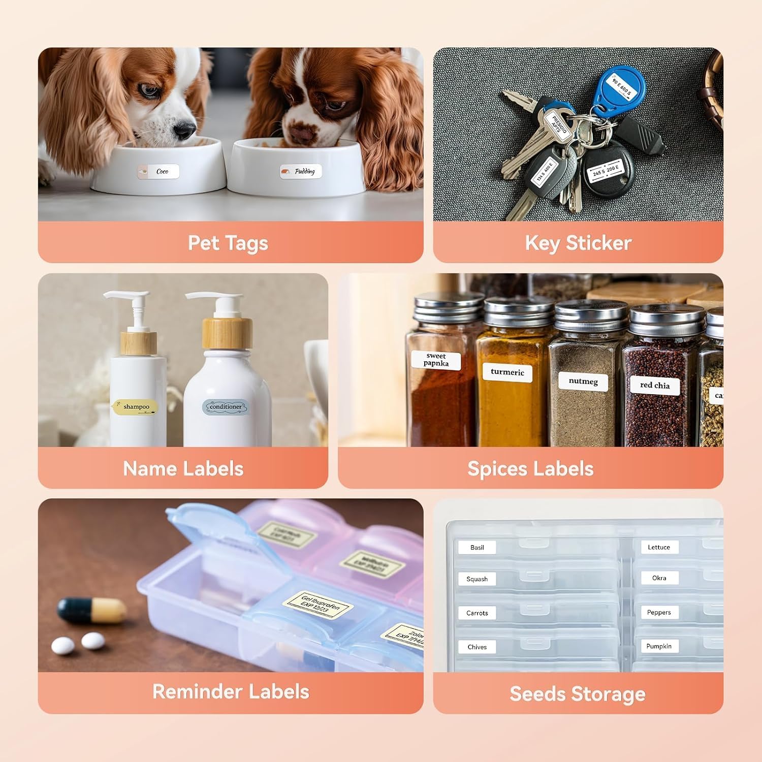 DEEPIN Label Maker Machine Portable Bluetooth Label Maker with Tape, Thermal Label Printer Multiple Templates for Phone, Mini Label Sticker Printer for Business Office Organization Pink