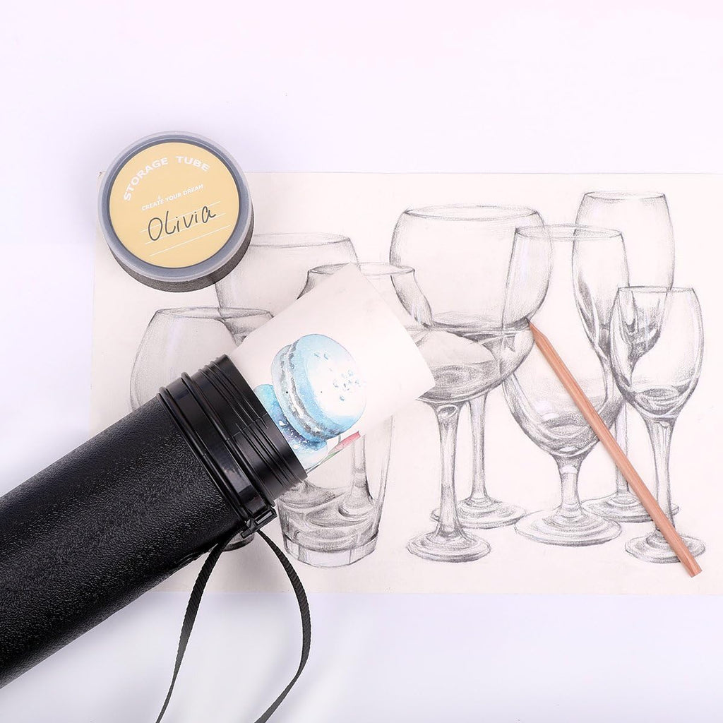 TRANSON 2-pack Durable Poster Storage Tube with Straps 24"-40" Extendable for Blueprints, Artwork, Maps, Posters