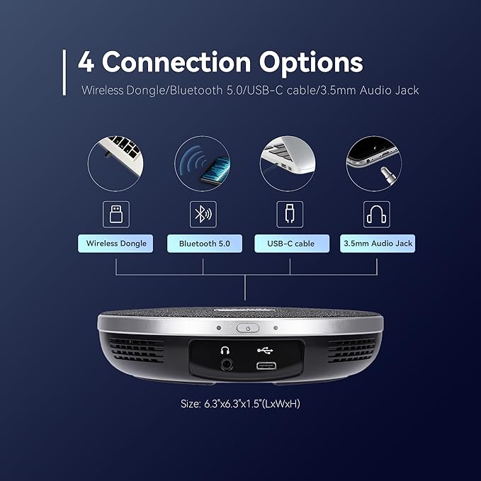 4K Conference Room Camera System, AI Auto-Tracking PTZ Camera 5X Digital Zoom with Speakerphone Set 120° Wide-Angle USB3.0 for Zoom YouTube Teams OBS and More