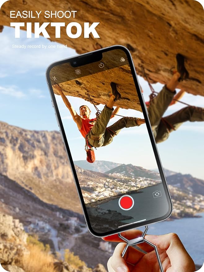 A-LuGei 𝗙𝗼𝗹𝗱𝗮𝗯𝗹𝗲 & 𝗔𝗱𝗷𝘂𝘀𝘁𝗮𝗯𝗹𝗲 Cell Phone Ring Holder Stand, Phone Kickstand for Desk, Cell Phone Holder for Hand, Ring for Back of iPhone, Metal Phone Grip for Magnetic Car Mount