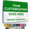Custom Metal Signs, Personalized Aluminum, Customized Safety, Business Signs, Waterproof Outdoor, White Aluminum (Green & White, 30x24 In)