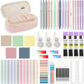 MoKo 60Pcs Aesthetic School Supplies with Cute Pencil Case,12 Pastel Highlighters,5 Black Ink Gel Pens,6 Mechanical Pencil Set 0.5 & 0.7 mm for Students Stationary College Essentials