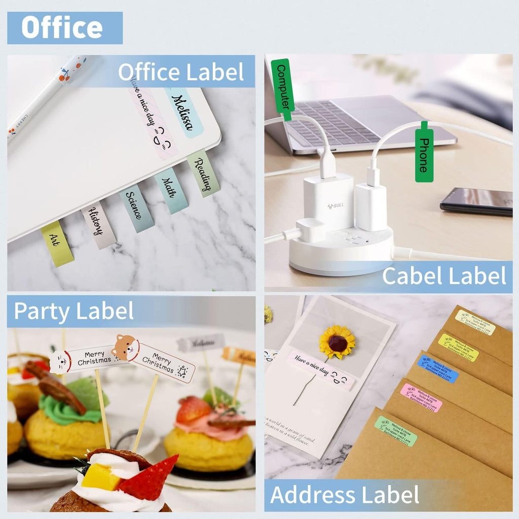 LMASBLTER D110M Label Maker Machine with Tape Portable Bluetooth Sticker Label Printer with Different Fonts Easy to Use Ideal for Home Office Organization Small Business Supplies USB Rechargeable