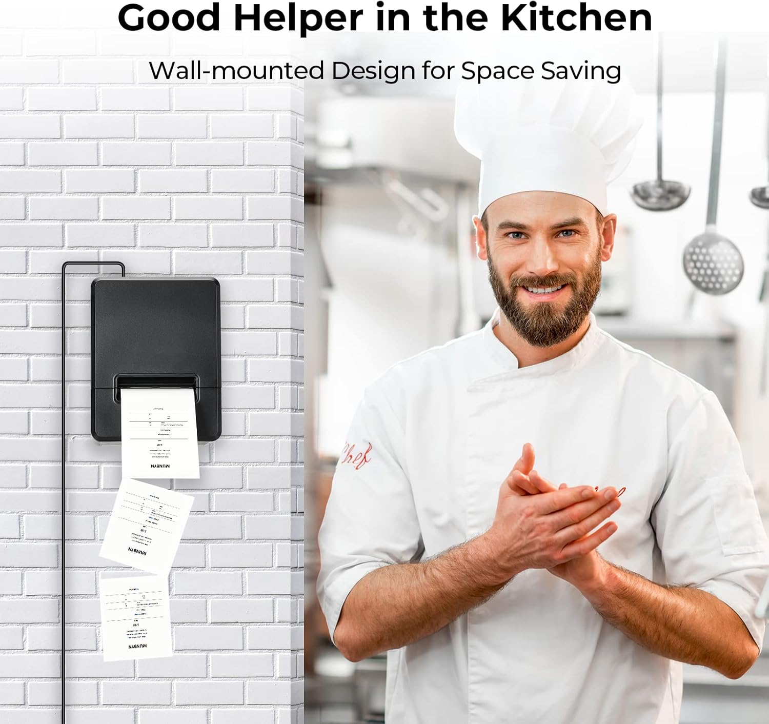 MUNBYN 80mm USB Thermal Receipt Printer, POS Printer with Auto Cutter ESC/POS Command Support Windows Mac, Do Not Support Square (Only USB Interface)