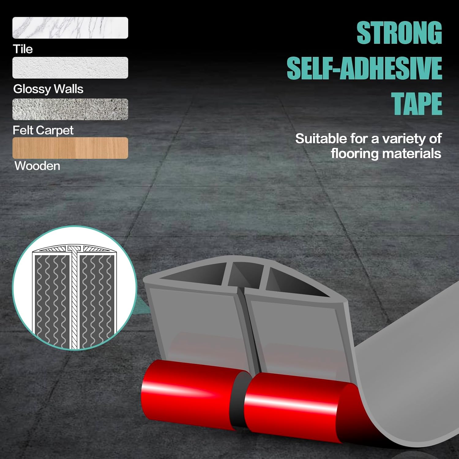 Floor Cord Cover Self Adhesive Cord Hider,20FT Cable Management, Extension Strip Protector for Wires, Prevent Cable Trips for Offices, Gyms, Exhibitions Cavity:0.39"(W) x 0.27"(H) Gray