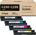 C230 C235 Toner Cartridge Set 4-Pack with chip High Yield Replacement for 006R04391 006R04392 006R04393 006R04394 Compatible with Xerox C230 C235 C230DNI C235DNI Printer Ink Black Cyan Magenta Yellow