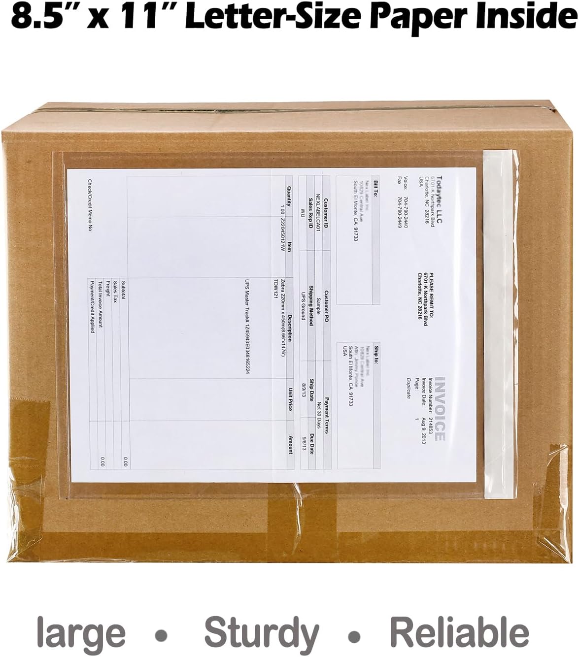 2.5 Mil Premium Clear 9.5'' x 12'' Packing List Envelopes, Adhesive Shipping Label/Documents Pouches/Sleeves for Full Page Letter-size (8.5''x11'') Papers (250 Pack)