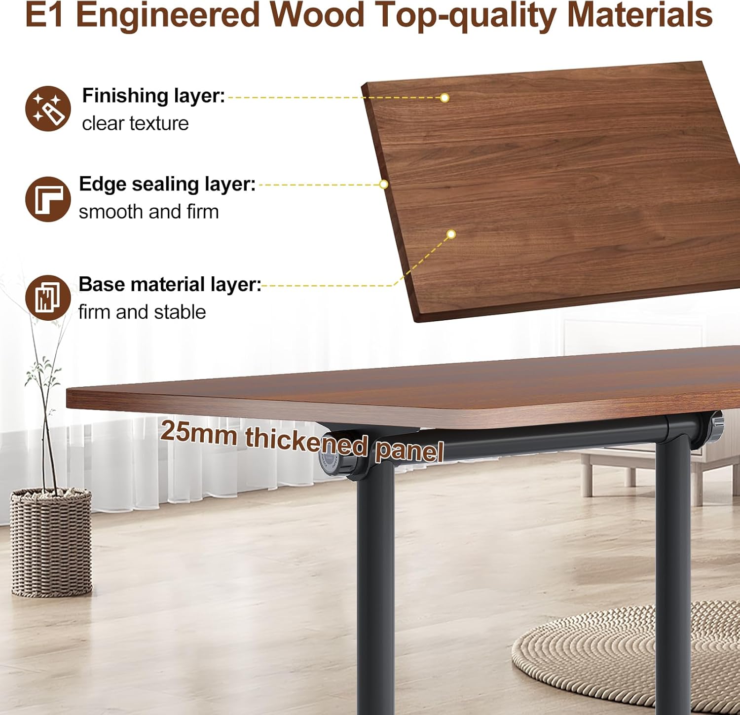 Conference Room Table with Flip-Top Design for Dynamic Meetings, Business Table Computer Desk with Heavy-Duty Frame,Foldable Seminar Meeting Tables for Home Office (4, D, 47.2IN)