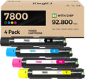Phaser 7800 High Capacity Toner Cartridge Set 4-Pack Replacement Compatible with Xerox 106R01569 106R01566 106R01567 106R01568 Phaser 7800 7800N 7800DN 7800DX 7800GX Printer Black Cyan Magenta Yellow