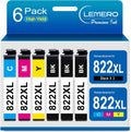 LEMERO 822XL Ink Cartridges Remanufactured for Epson 822XL Ink Cartridges Combo Pack 822 822XL for Workforce Pro WF-3820 WF-3823 WF-4820 WF-4830 WF-4833 Printer (3 Black 1 Cyan 1 Magenta 1 Yellow)