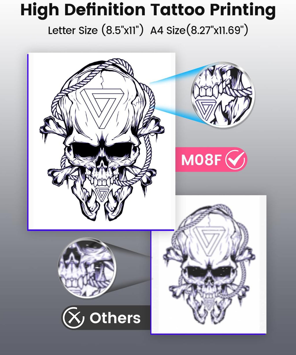 Phomemo Inkless Portable Printer for Travel - Wireless Thermal Printer Compatible with Phone & Laptop, Bluetooth Printers Supports 8.5" X 11" Letter Thermal Paper, Come with Carry Case