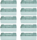 -Large Portable Caddy, DIY Dividers, 8 Compartments, School Office Supplies Home Business Organizer,Portable Basket with Handle Storage Organizer Modern Made in USA (10 PACK, Mint)
