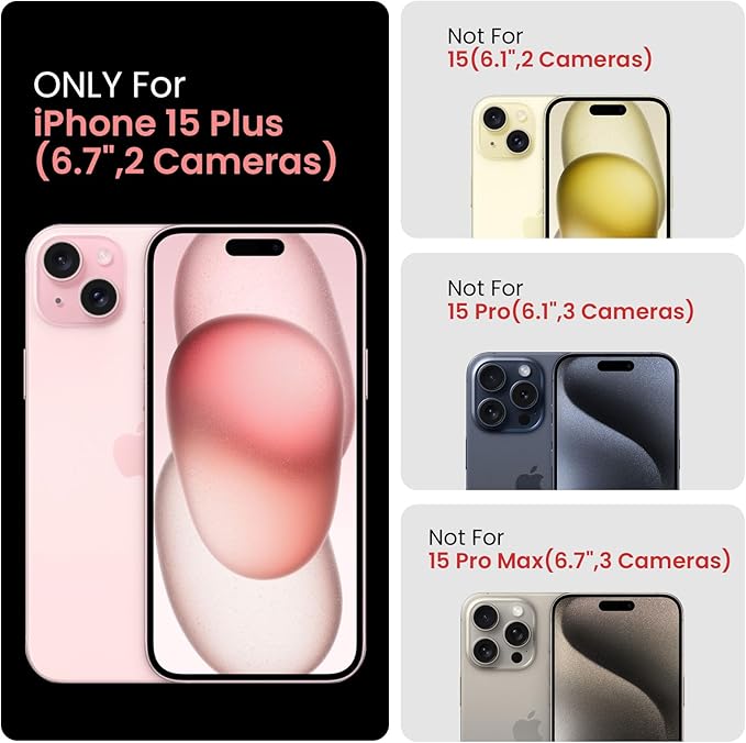 FireNova Designed for iPhone 15 Plus Case, Silicone [Camera Protection] Case with [2 Screen Protectors], Soft Anti-Scratch Microfiber Lining Inside, 6.7 inch, White