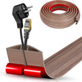 Floor Cord Cover Self Adhesive Cord Hider,10FT Cable Management, Extension Strip Protector for Wires, Prevent Cable Trips for Offices, Gyms, Exhibitions Cavity:0.47"(W) x 0.35"(H) Wood Walnut
