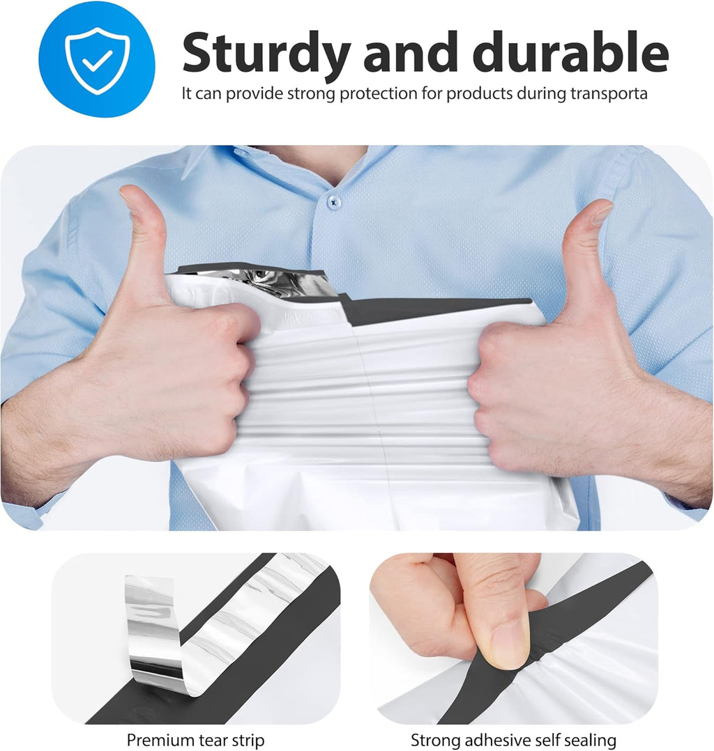 Fuxury 90000 Pcs 12x15.5" Poly Mailers Envelopes Shipping Bags for Clothing,Strong Adhesive Packaging Bag for Small Business Suppliers, Self Seal Mailing Poly Bags,White