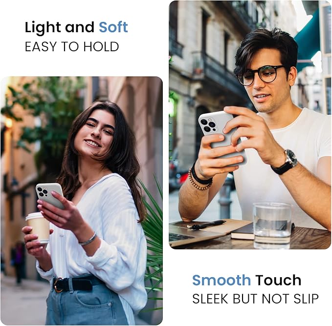 FireNova Designed for iPhone 15 Pro Max Case, Silicone Upgraded [Camera Protection] Phone Case with [2 Screen Protectors], Soft Anti-Scratch Microfiber Lining Inside, 6.7 inch, White