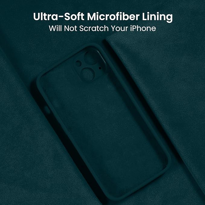 FireNova Designed for iPhone 14 Case, Silicone Upgraded [Camera Protection] Phone Case with [2 Screen Protectors], Soft Anti-Scratch Microfiber Lining Inside, 6.1 inch, Teal