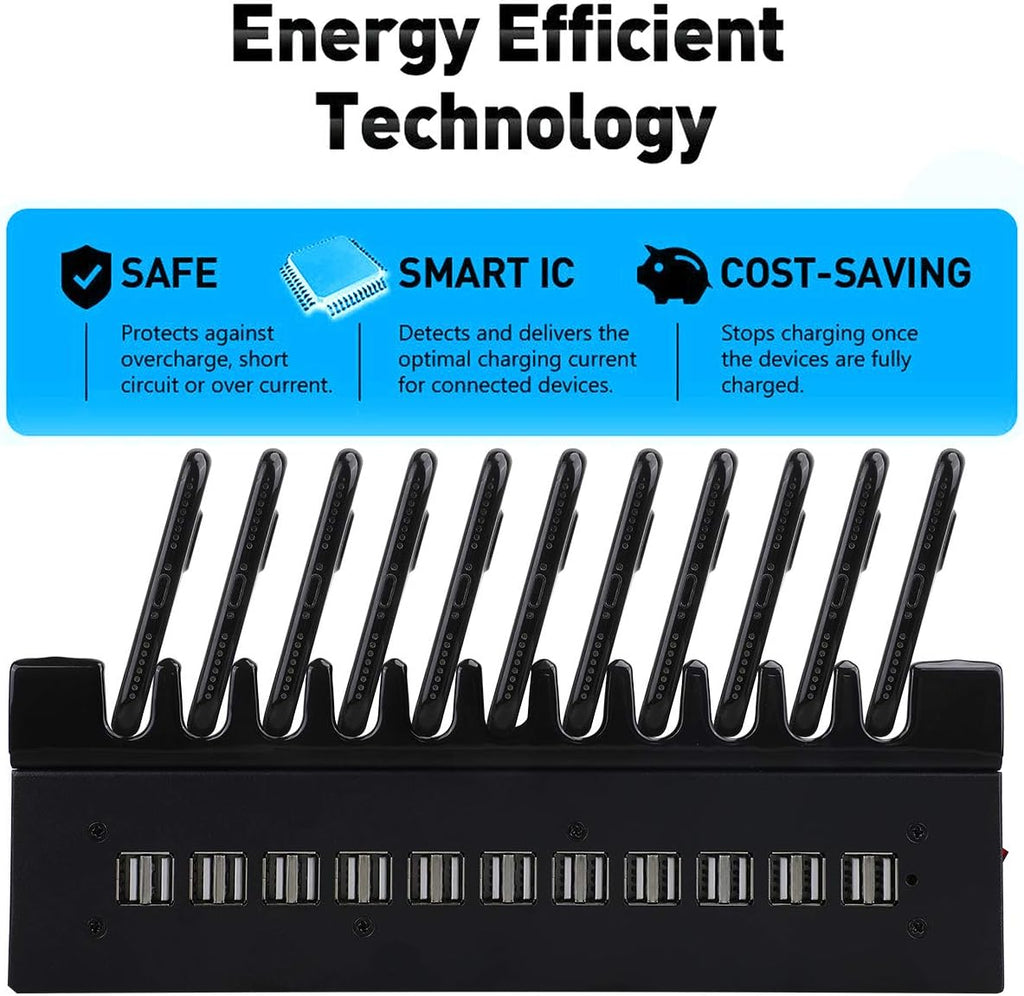Multiport USB Charging Station for Party, 2023 New Stytle 22-Ports Charging Station for Multiple Smart Devices, Noninterference Multiport Desktop Charger for School Office Hotel Shopping Malls