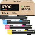 Phaser 6700 High Capacity Toner Cartridge Set 4-Pack Replacement for Xerox 106R01510 106R01507 106R01508 106R01509 Compatible with Xerox Phaser 6700 6700N 6700DN Printer Ink Black Cyan Magenta Yellow