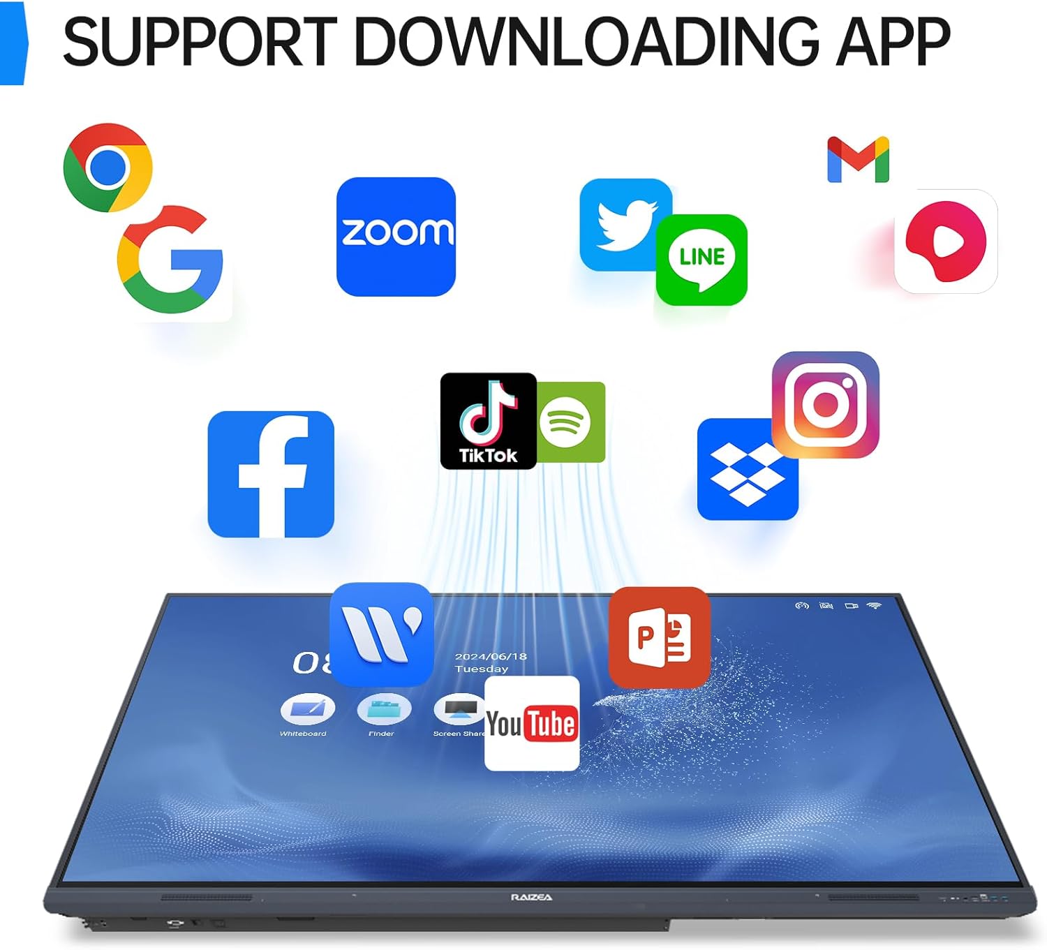 65" Smart Board for Classroom, 4K UHD Interactive Whiteboard Display, 13MP Camera w/6 Mics, Electronic Whiteboard for Business and Education(Board & Wall Mount Included)