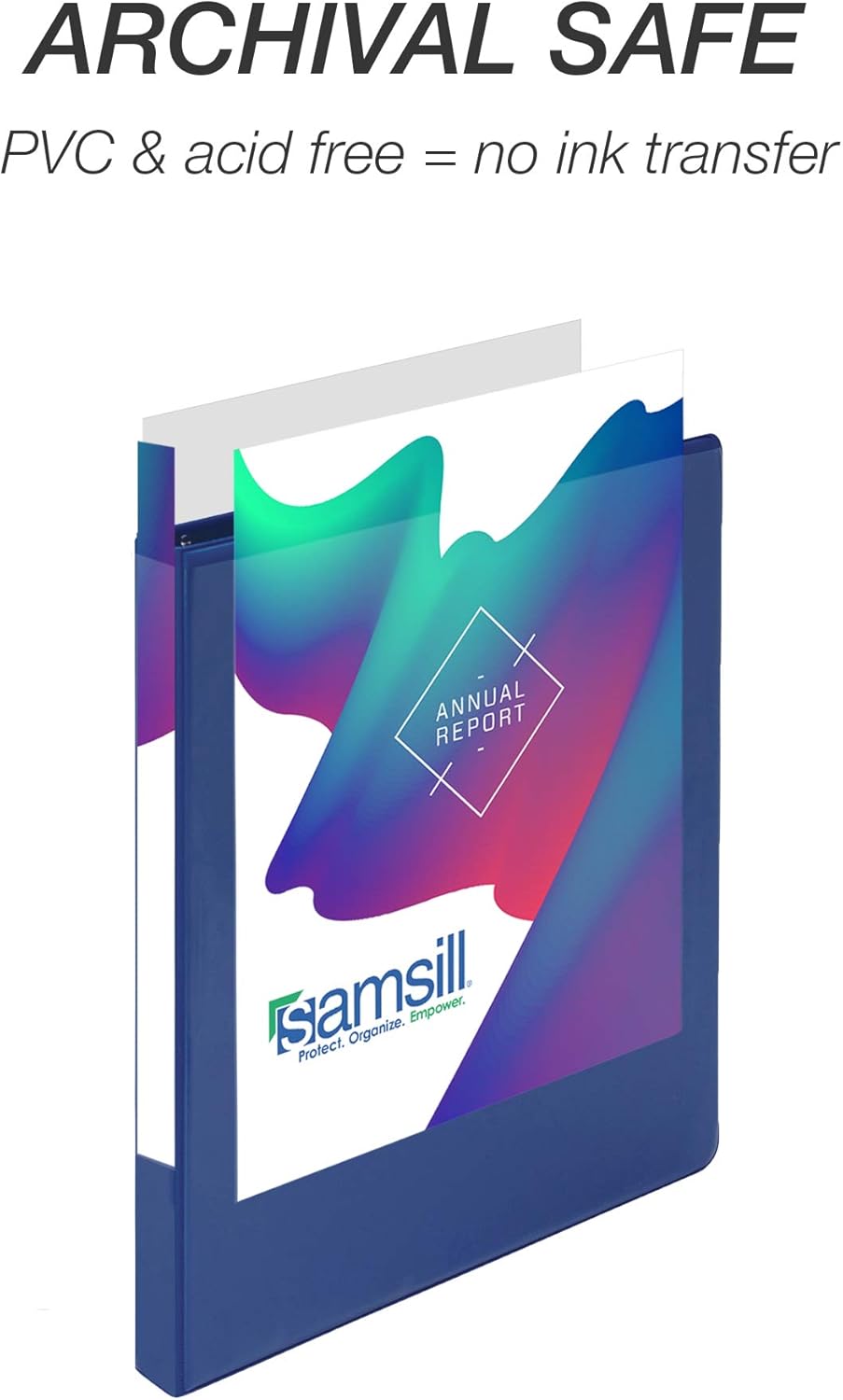 Samsill 0.5 Inch 3 Ring Binders, Made in USA, Economy Round Ring, Clear View Cover, 100 Sheet Capacity - for School, Home, Office - Blue, 12 Pack