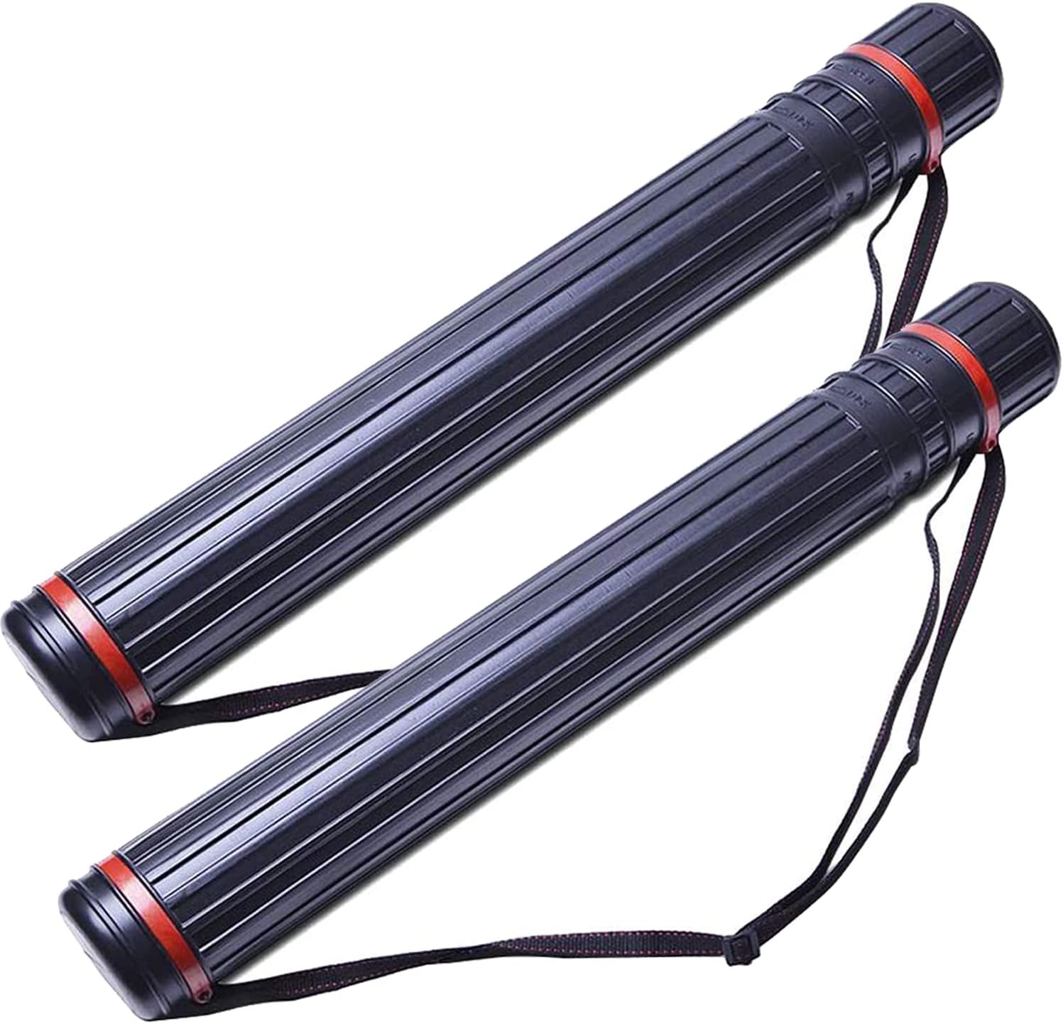 Poster Tubes,2Pack Extendable Poster Tube Expand from 24.5" to 40" with Adjustable Shoulder Strap Lids and Lable,Waterproof Telescoping Blueprint Art Document Storage Transport Carrying Tube