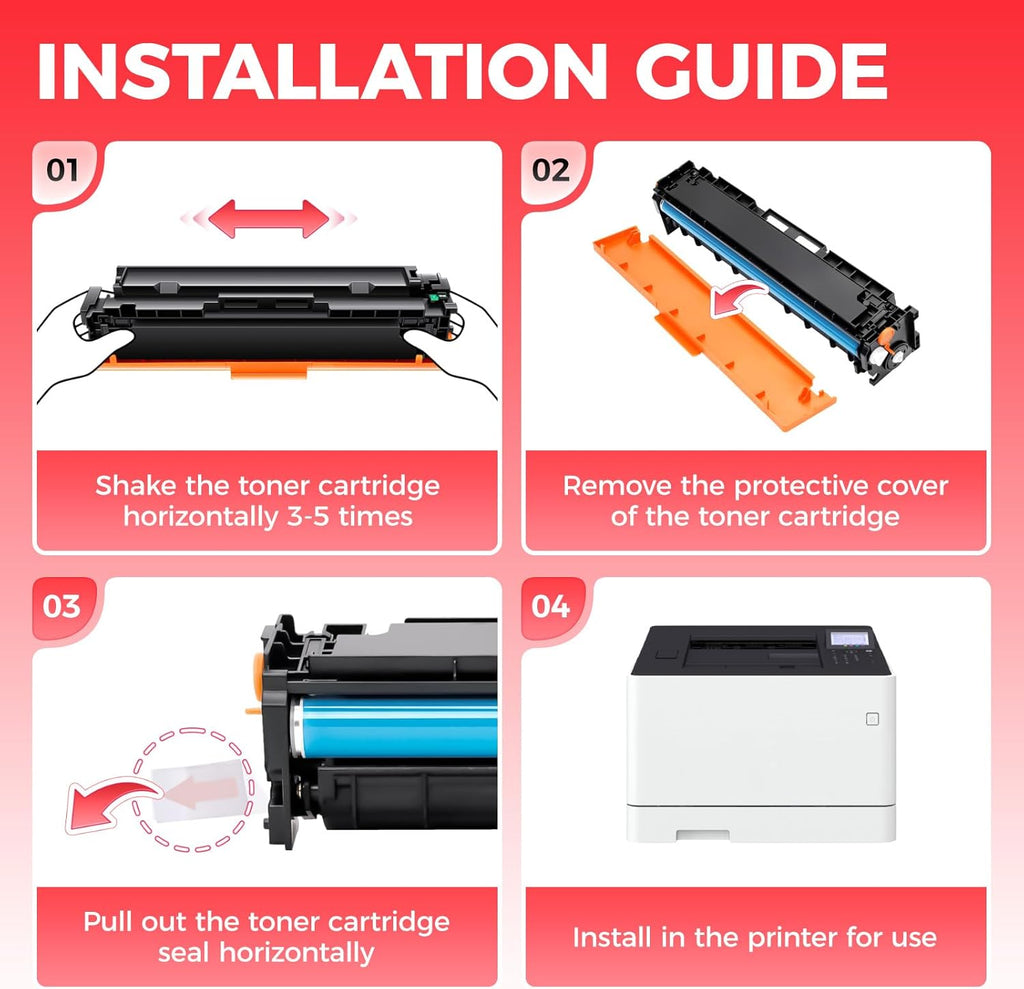 046 Toner Cartridge Set 4-Pack MF733Cdw Toner Replacement for Canon 046 CRG-046 046H Compatible with Canon Color imageCLASS MF733Cdw MF731Cdw MF735Cdw LBP654Cdw Printer Ink (Black Cyan Yellow Magenta)