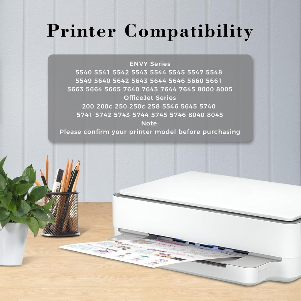 Printer Ink 62 XL 62XL Envy 7645 Black for HP 62 XL Ink Cartridge HP Ink 62 62XL Ink Cartridges Black HP62 HP62BK with Envy 5540 5544 5545 5642 5660 5664 7640 7645, OfficeJet 200 250 258