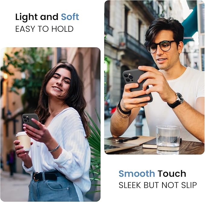 FireNova for iPhone 14 Pro Case, Silicone Upgraded [Camera Protection] Phone Case with [2 Screen Protectors], Soft Anti-Scratch Microfiber Lining Inside, 6.1 inch, Space Gray