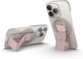 CLCKR Finger Phone Grip for MagSafe Stand, Phone Grip Loop Holder with Kickstand, Magnetic Phone Grip Holder, for iPhone 16/15/14/13/12 Pro Max Plus Series, Clear Pink