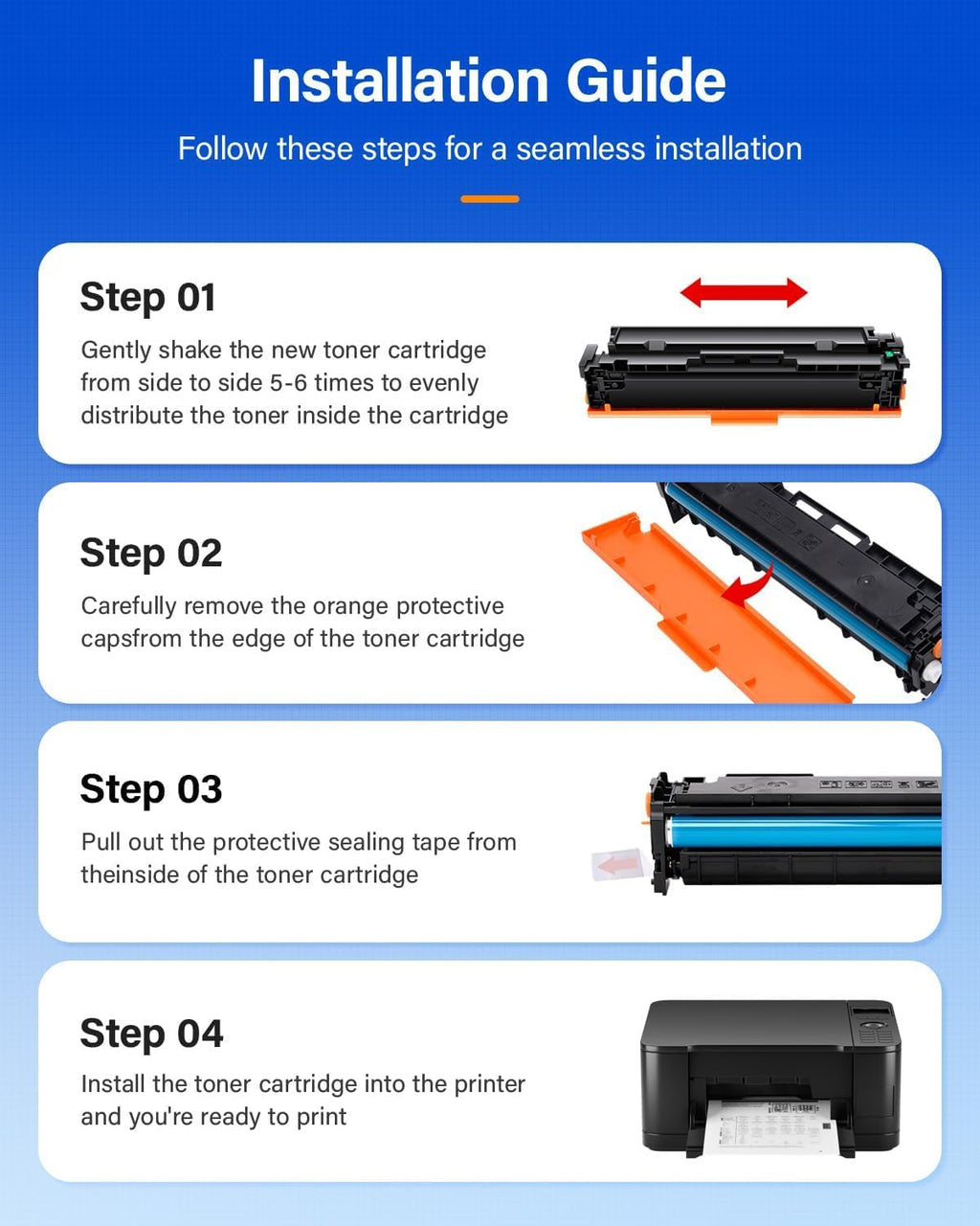 218X Toner Cartridge 4 Pack Compatible for HP 218X W2180X 218A W2180A HP Color Laserjet Pro MFP 3301fdw 3201dw 3301sdw 3301cdw 3201 3301 Series Printer Ink Laser All-in-One Scanner Black (No Chip)