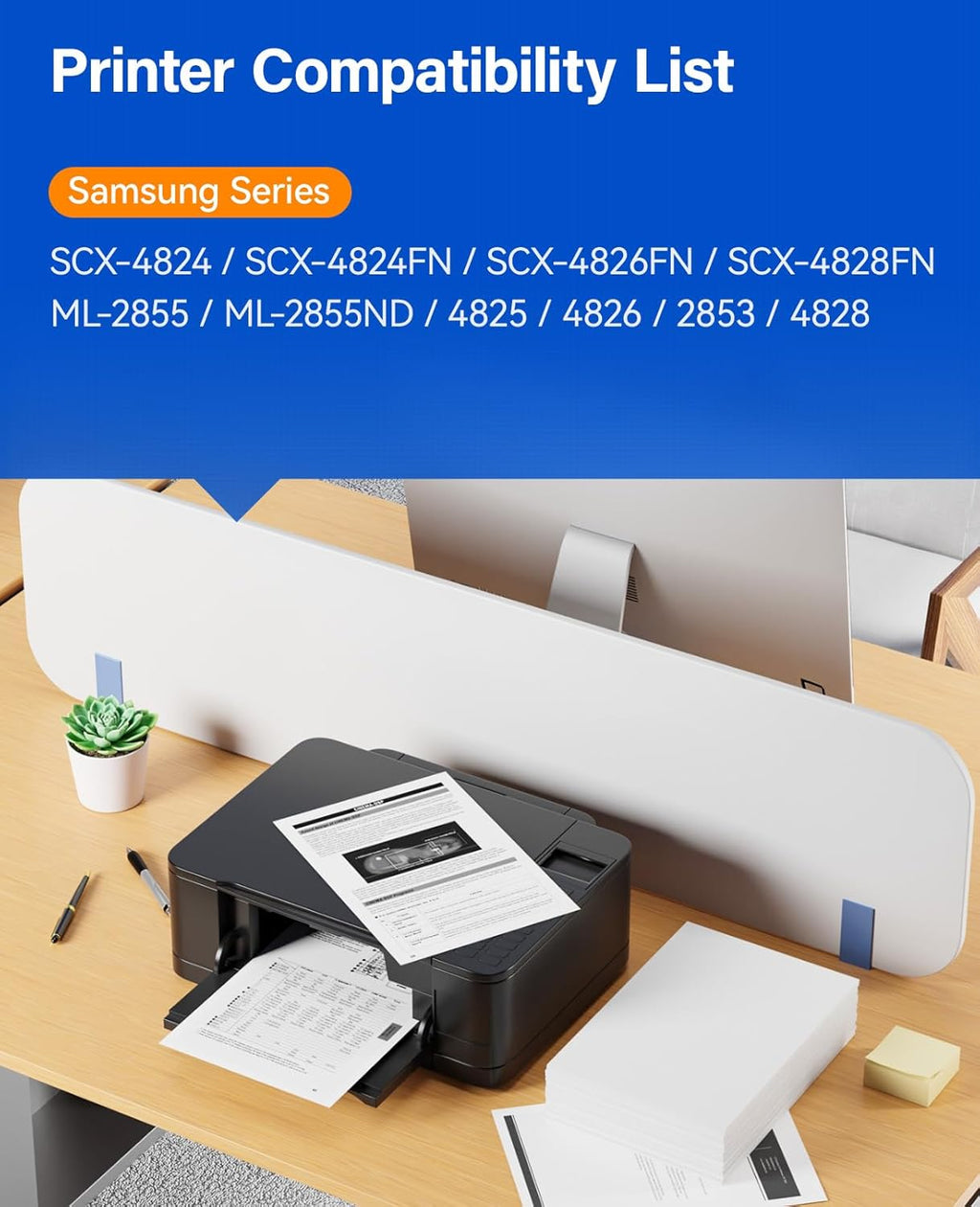 MLT-D209L Toner Cartridge Black 1-Pack High-Yield Replacement for Samsung MLT-D209L D209L 209L Compatible with Samsung SCX-4824 SCX-4824FN 4825 4826 2853 SCX-4826FN 4828 SCX-4828FN ML-2855 ML-2855ND