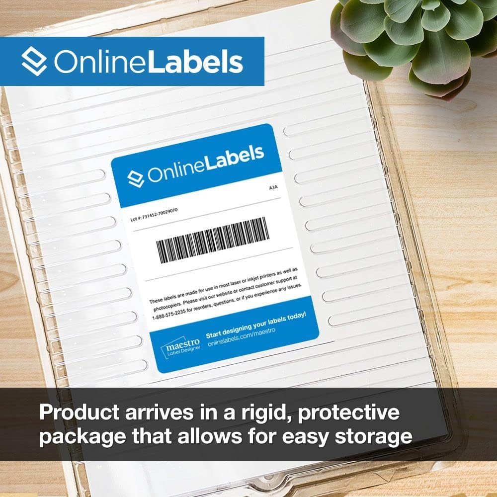 4 x 4 Square Label - Pack of 2,000 Labels, 500 Sheets - Inkjet/Laser Printer - Online Labels