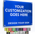 Custom Outdoor Metal Signs, Personalized Aluminum Signs, Customized Safety Signs, Metal Business Signs, Waterproof Outdoor Business Signs, White Aluminum (Blue, 30x24 In)