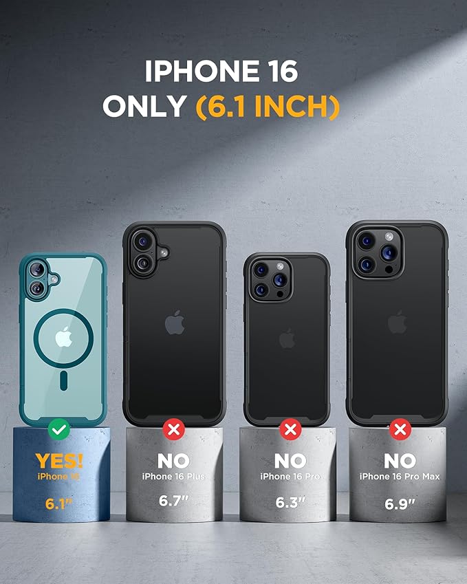 Miracase for iPhone 16 Case 6.1'', [Bubble Free] Full-Body Bumper Phone case with Built-in Full Glass Screen &Lens Protector,No Gap,Compatible with MagSafe,Drop Proof 16 Cover,Green