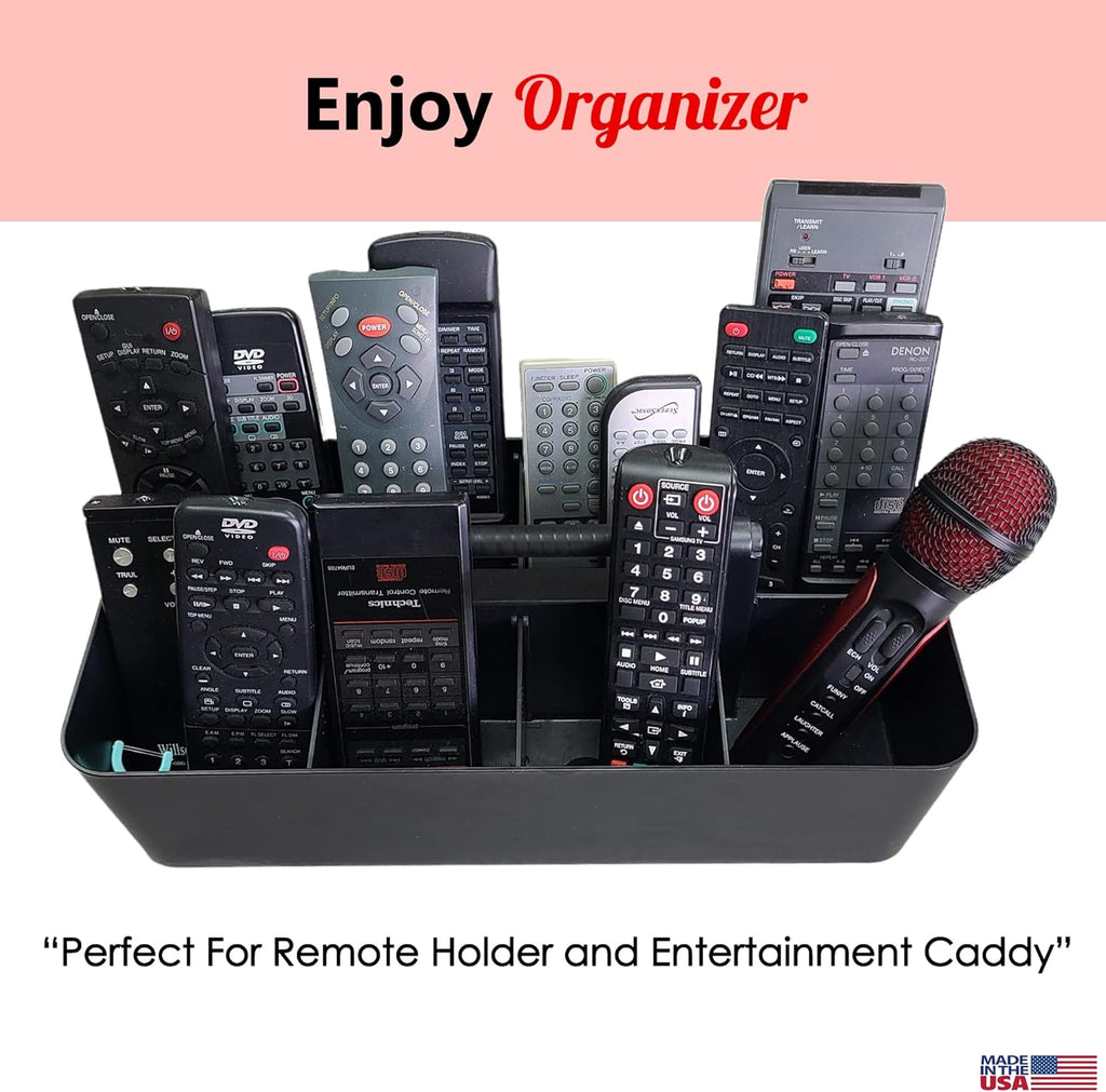 -Large Portable Caddy, DIY Dividers, 8 Compartments, School Office Supplies Home Business Organizer,Portable Basket with Handle Storage Organizer Modern Made in USA (6 PACK, Black)