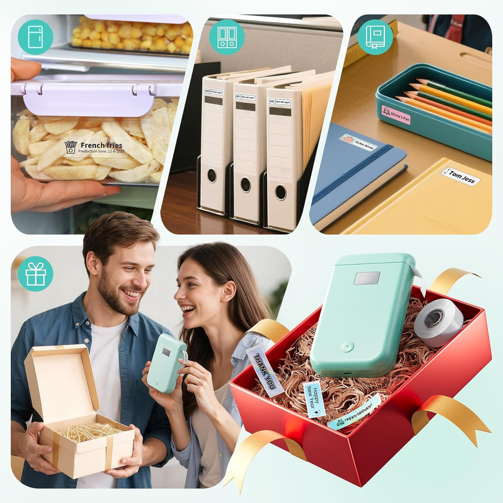 Label Maker, Bluetooth Label Makers Compatible with Phone, Label Maker Machine with Tape, Mini Label Maker for Family School, Label Machine with Lots of Style Templates Easy to Use