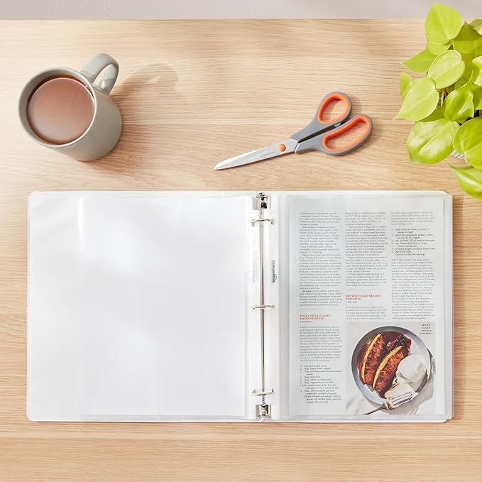 Amazon Basics Non-Glare Sheet Protector for Paper, Sturdy, with Pre-Punched Holes, Clear, 8.5 x 11 Inch, 500 Count