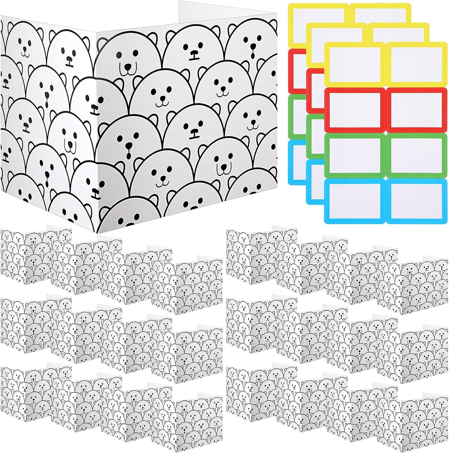 Crtiin 24 Pcs Privacy Boards Desk Privacy Folders Standard Privacy Board School Privacy Cardboard Board Desk Dividers for Student Desks Reduces Distractions Keep Eyes from Wandering(White)