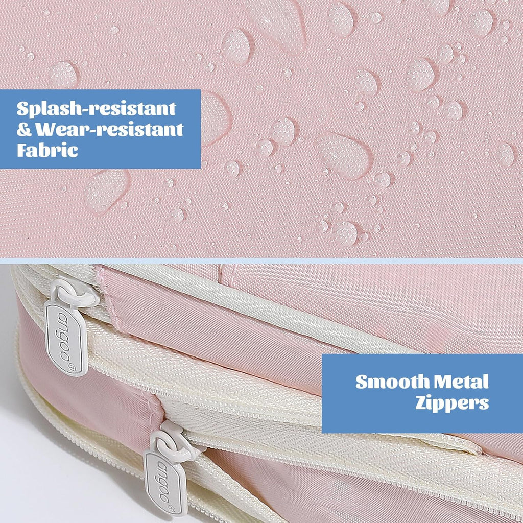 MoKo Large Capacity Pencil Case, Aesthetic Pencil Pouch Bag with Zipper, Cute Pen Case Stationery Organizer Holder for Office/School Supplies, Back to School Gift, Pink