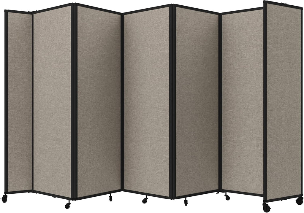 Versare Room Divider 360 Portable Wall Partition | Folding Panels | Large Freestanding Divider | Locking Wheels | Temporary Room Separator