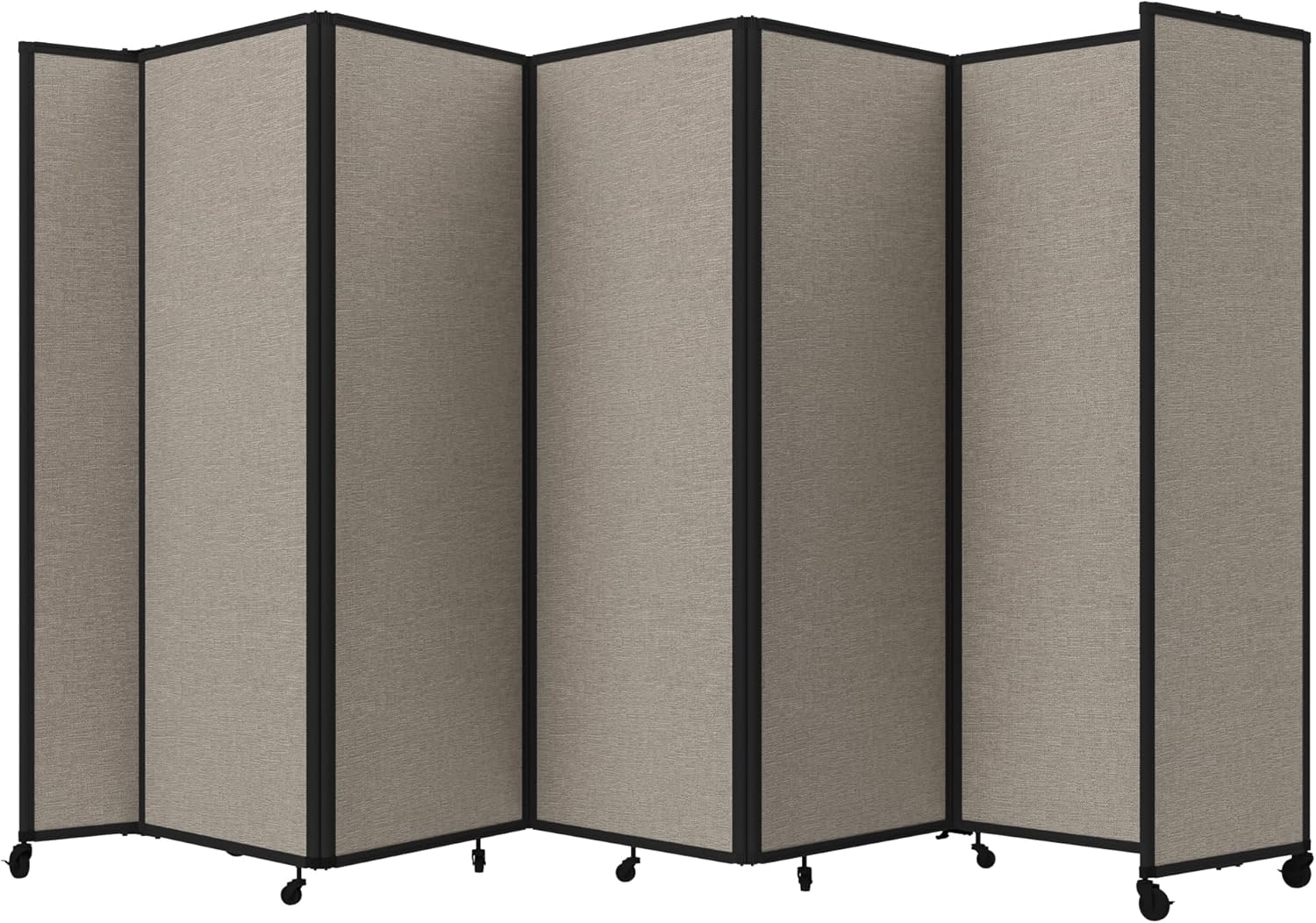 Versare Room Divider 360 Portable Wall Partition | Folding Panels | Large Freestanding Divider | Locking Wheels | Temporary Room Separator