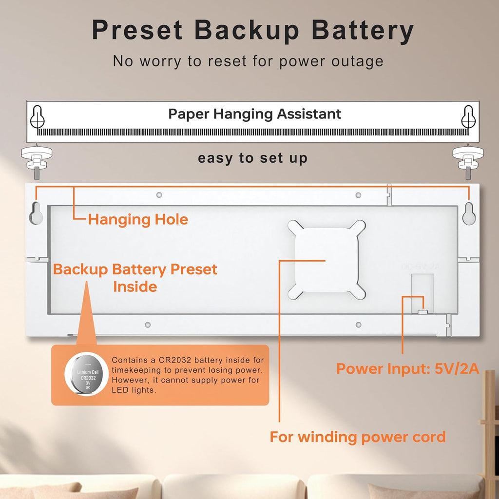 JALL 16" Large Digital Wall Mount Clock, Count Down Timer, Alarm, Big LED, 8 RGB Color, DST, Temperature for Living Room Classroom Desk, Xmas, Birthday Gift for Senior Mom Dad (White Shell, 16 inches)