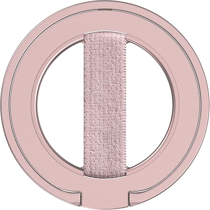 EWA MagOne Ultra Phone Grip Stand with Replaceable Elastic Finger Loop, Removable Magnetic Ring Holder Kickstand Loop, Double-Sided Magnetic Accessories for iPhone 16, 15, 14, 13 Pro/Max/Plus-Roseglod