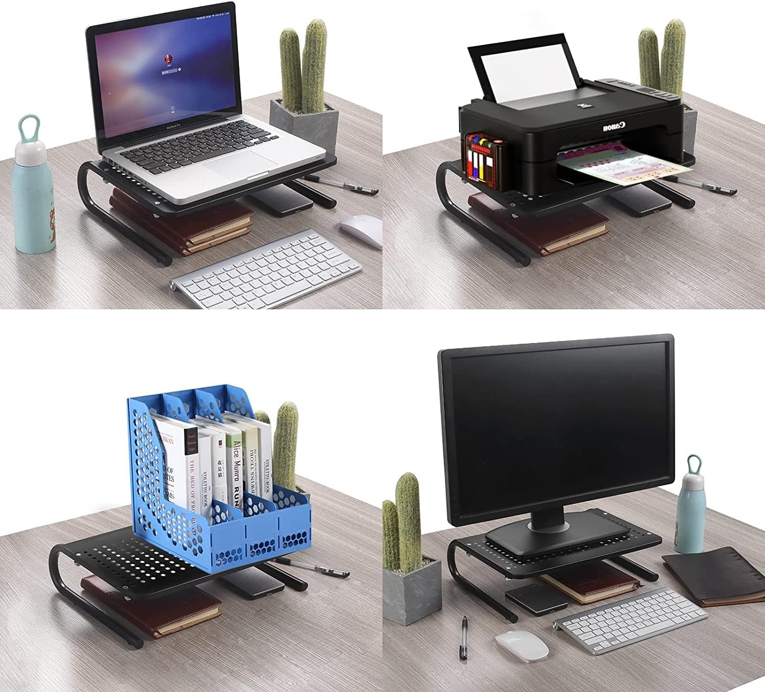 suptek Monitor Stand Riser for Computer,Laptop,Printer, Notebook and All Flat Screen Display with Vented Metal Platform and 4 Inches Height Underneath Storage (MST004)