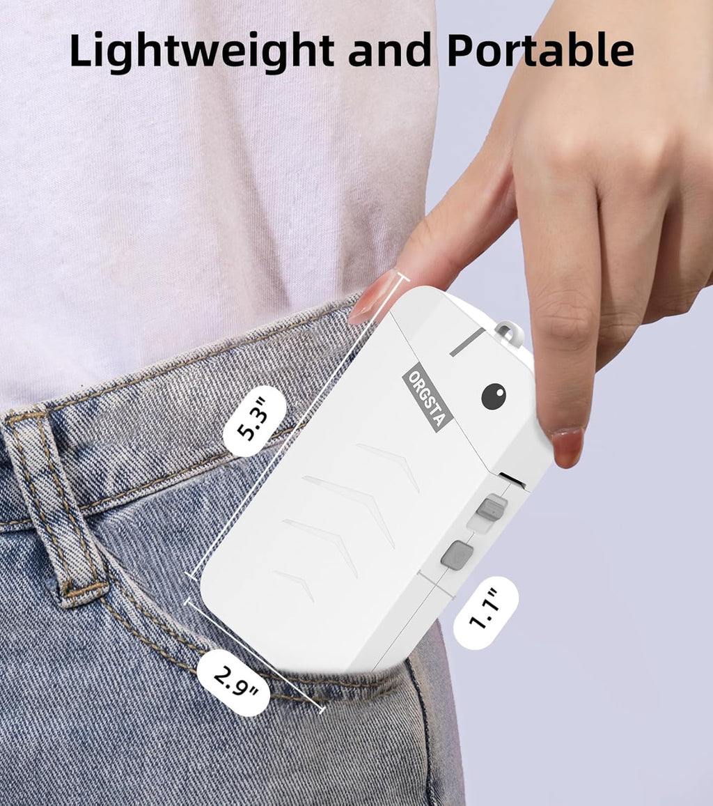 ORGSTA Label Maker Machine with Tape Bluetooth Portable Thermal Labelling Printer for School Home Office Organization, Wireless Mini Labeler S001 Label Machine with Label Sticker Maker, White