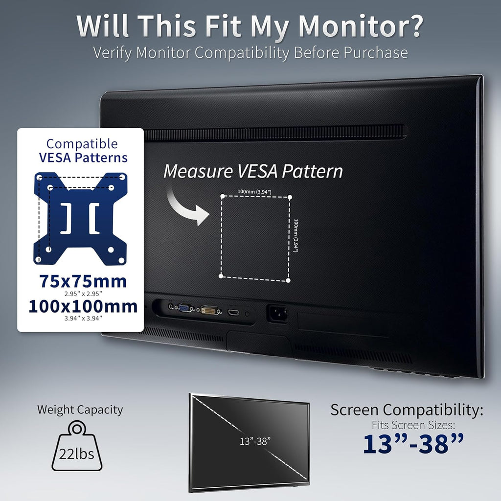 VIVO Dual Ultrawide Monitor Mount, Free-Standing Desk Stand for 2 Screens up to 38 Inches, Heavy-Duty Adjustable Arms, Max VESA 100x100mm, Black, STAND-V038F