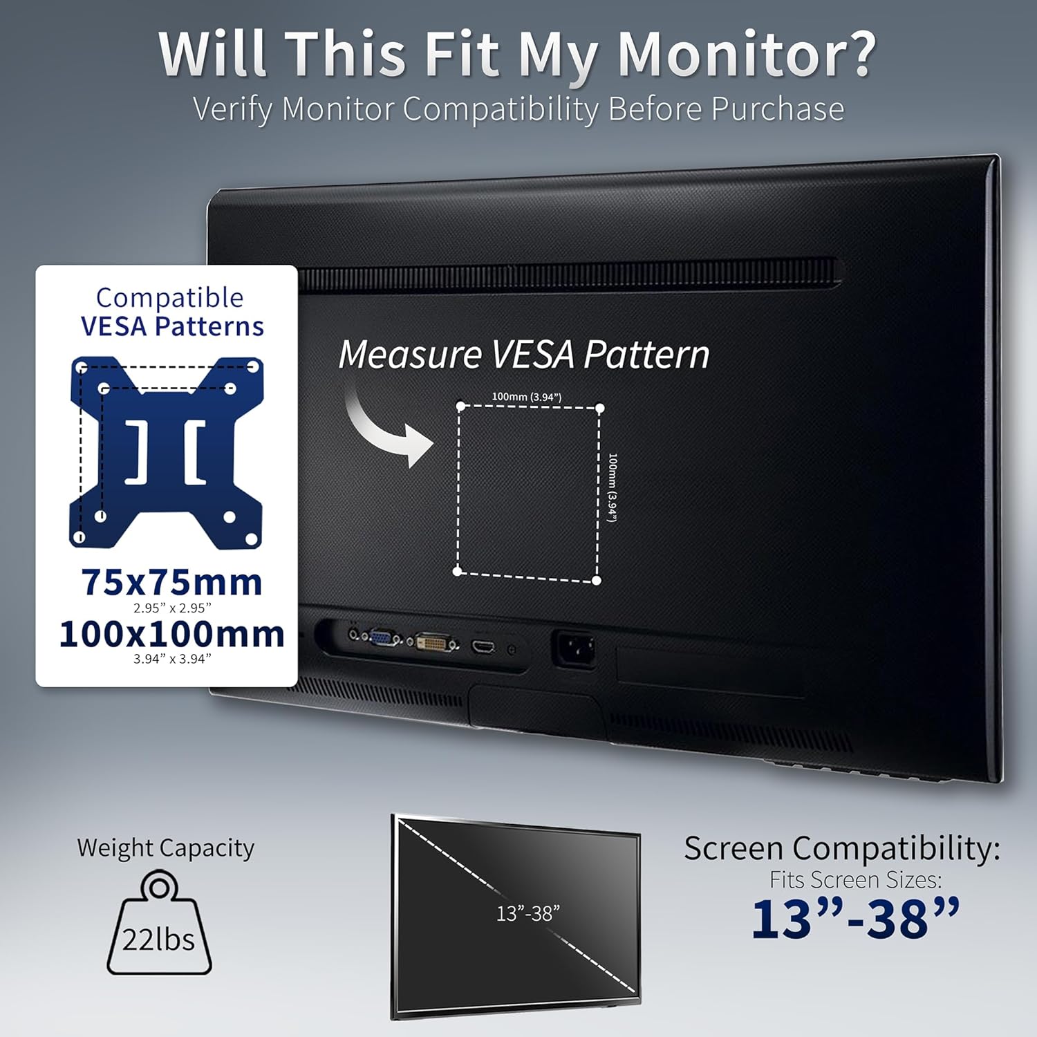 VIVO Dual Ultrawide Monitor Mount, Free-Standing Desk Stand for 2 Screens up to 38 Inches, Heavy-Duty Adjustable Arms, Max VESA 100x100mm, Black, STAND-V038F